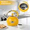 SUSTEAS Stove Top Whistling Tea Kettle - Food Grade Stainless Steel Teakettle Teapot with Cool Touch Ergonomic Handle, With 1 Silicone Pinch Mitt Included, 2.64 Quart,YELLOW #5