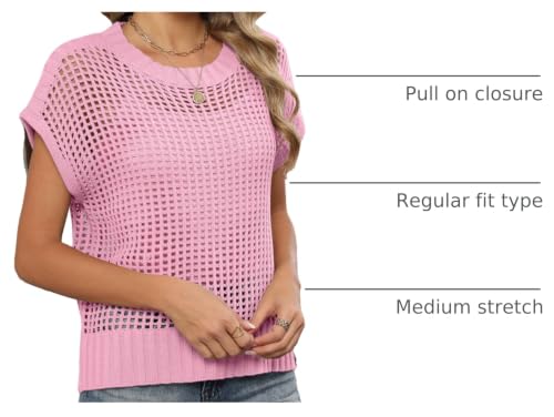 Image of ANRABESS Women's Tops 2026 Trendy Summer Shirts Crochet Cap Sleeve Knitted Sweater Spring Beach Vacation Clothes