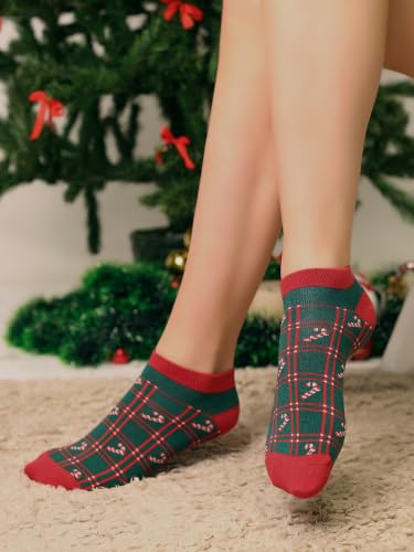 Image of Mint & Oak Low Cut Ankle Women Socks, Christmas Gift Quirky Socks For Friends, Cute Funky Socks, Christmas Secret Santa Gifts For Women