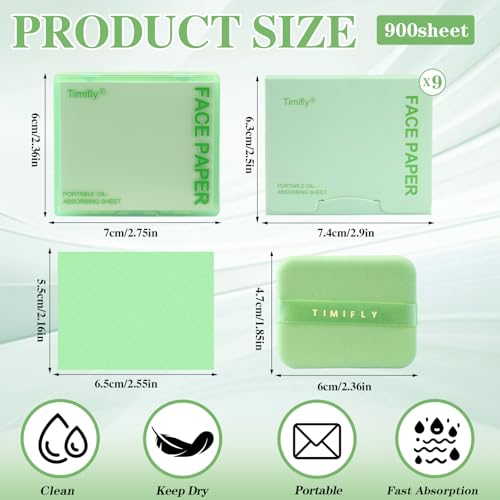 Papier buvard doux thé vert anti-brillance : 1000 feuilles légères pour peaux sensibles