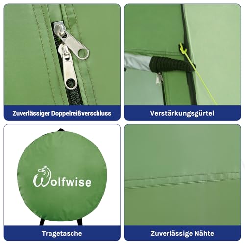 WolfWise PRO Pop Up Duschzelt Camping Silberbeschichtet mit Boden, Überzelt – Ansicht 5
