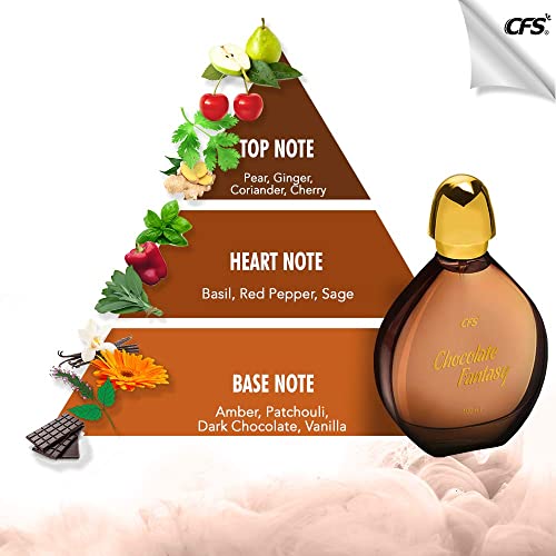 Image of FRASIYON Chocolate Fantasy Apparel Perfume Spray | 100 ml | Rich Chocolate & Sweet Gourmand Fragrance | Long Lasting Casual & Everyday Wear Scent for Men & Women
