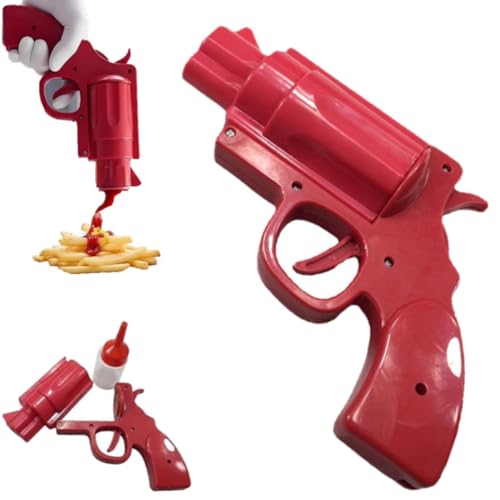 Generic - Gun Ketchup Dispenser, Kitchen Sauce Spice Gun Set, Condiment Dispenser Bottle Indoor Outdoor Grill for BBQ, Mustard, Syrup & More, Camping & Picnics, Easy Squee-ze (1pcs)