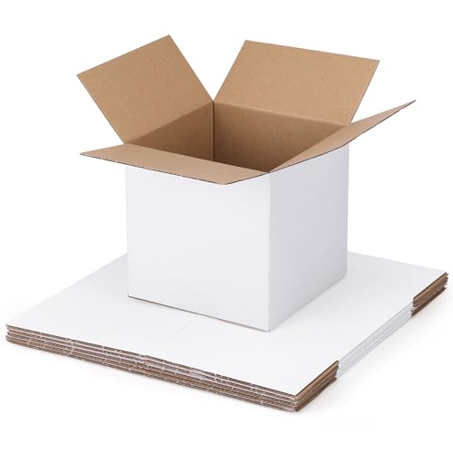 SPEPLA Cajas de envío de 6 x 6 x 6 pulgadas, caja de cartón corrugado blanco para envíos de negocios