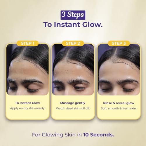 Image of Sanfe Kesar Instant Glow Exfoliating Gel | Visibly removes tan & brighten skin | AHA Exfoliation in Minutes | Smooth & Bright Skin | 100g