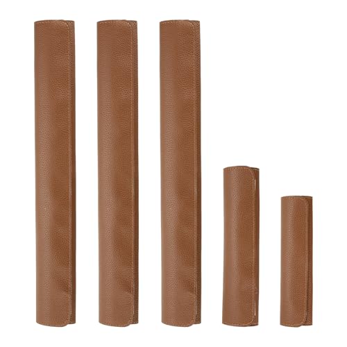 uxcell Refrigerator Door Handle Covers, PU Leather, Brown 5Pcs