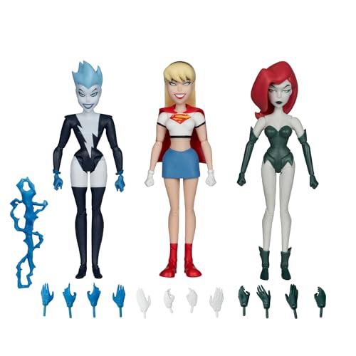 McFarlane Toys - The New Batman Adventures Poison Ivy Live Wire Supergirl (Girls' Night Out) 3pk Gold Label - image 2