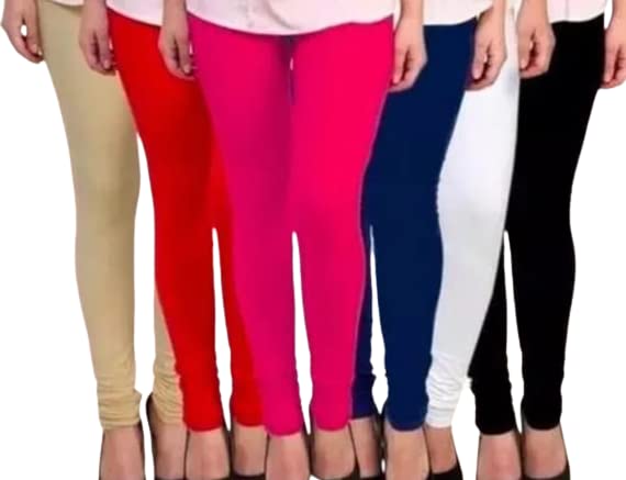 PRIYA TRENDZChuridar Leggings for Women | Girls Combo Pack of 6 Multicolor