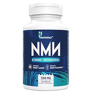 NMN 500mg + Trans-Resveratrol Supplement 1100mg, nmn resveratrol Supplements 1000mg for Powerful Antioxidant & Anti…