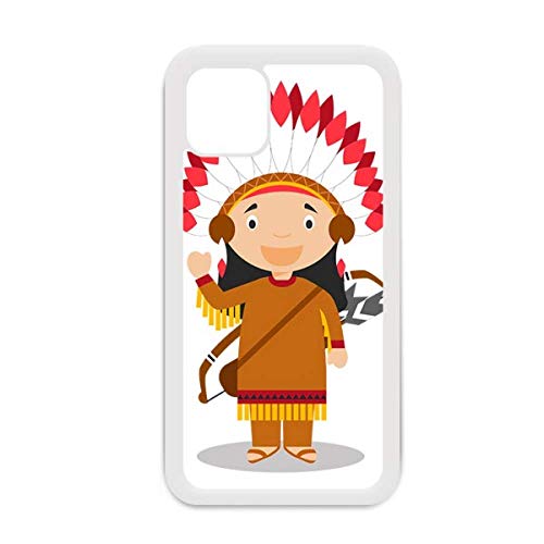Coque iPhone 12 Pro Max solide blanche motif tribu cartoon