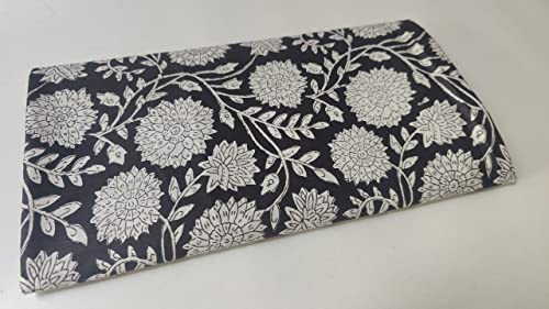 Image of Floral Printed Cotton Fabric Cloth Hand Block Print Fabric Women Material Running Jaipuri Hand Block Printed Women Dress Material Kurtis Natural 44 inch Inches Width 2.5 Meter (Pattern 7)