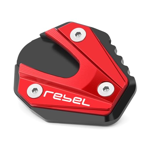 Image of Motorcycle Kickstand Fit For Rebel300 Rebel500 CMX300 CMX500 2021 2022 2023 2024 2025 FootSide Enlarge Plate 2023 Rebel 300 Accessories 2024 rebel 500 Accessories(Red)