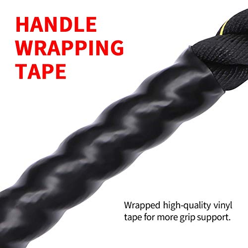 MYOYAY 30FT Length Battle Rope 100% Poly Dacron Fitness Rope with Durable Protective Sleeve Workout Ropes for Strength Training Home Gym Outdoor Cardio Workout Crossfit