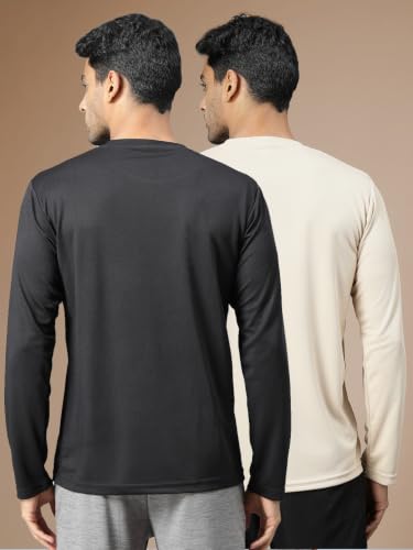 Image of CHKOKKO Gym T Shirts for Men Workout Solid Quick Dry Sports Men T-Shirts Breathable Lightweight Full Sleeve Regular Fit Round Neck Running Stylish Tshirt for man