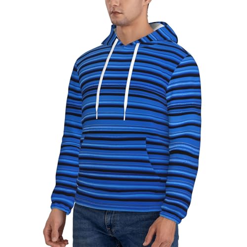 Men's Fleece Pullover Hoodie Long Sleeve Hooded Blue Corrugated Wall Art Sweatshirt Casual Shirts With Pockets3