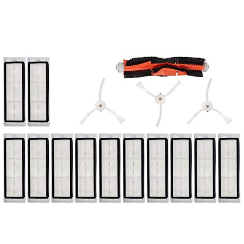 lyrlody Piezas de Repuesto de Aspirador de Robot, Cepillos de Filtración Eficientes Kit de Filtro de Cepillo para Rodar con Fácil Instalación, Accesorios Efectivos de Material ABS, Compatible con