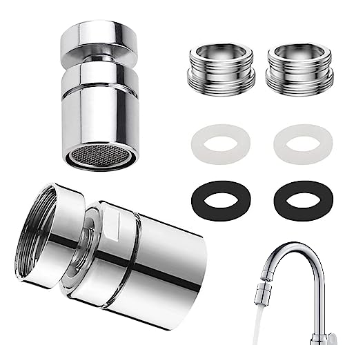 Lot de 2 avec Filetage Extérieur M22 ou Filetage Intérieur M24 Aérateur de robinet pivotant à...