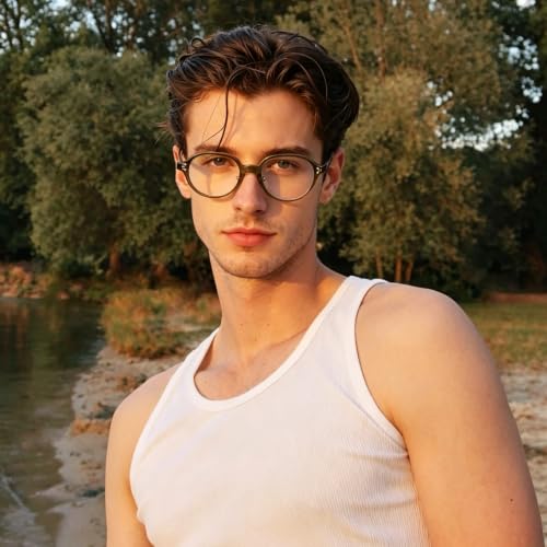 Image of Dollger Blue Light Blocking Glasses For Woman Men TR90 Retro Round Computer BlueLight Glasses Clear Lens Non-Prescription Olive Green