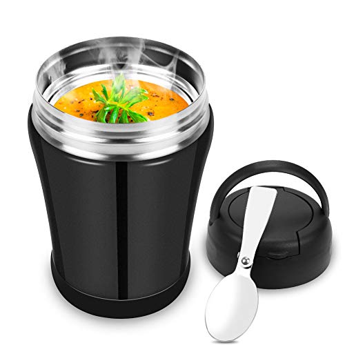 Soup Thermos for Kids Wide Mouth,13.5oz Thermos Food Jar with Spoon,Leak Proof Food
