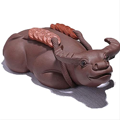 HANDIYA Sculpture Artisanale Céramique de la Sculpture des Animaux de Vache la télé Cabinet Bureau Table Basse Artisanat