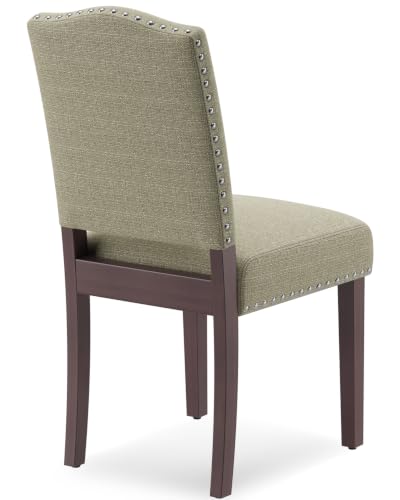 Image of Upholstered Dining Chairs Set of 4 with Thickened Seat Cushion