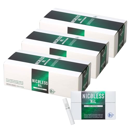 NICOLESS NiL ニコレス ニル 禁煙 禁煙グッズ タール ニコチンゼロ ベイプ 加熱式タバコ 誘導加熱式 ニコレスニル 禁煙パイポ (3カートン, ディープメンソール)
