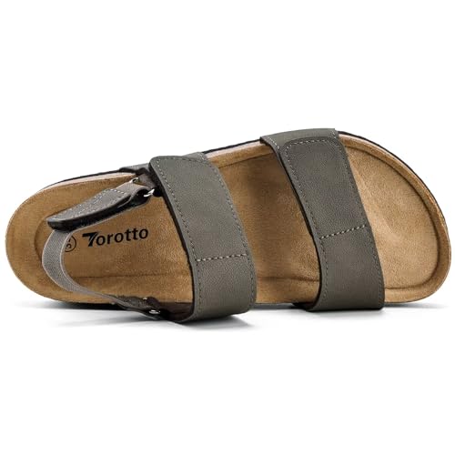 Image of Torotto Girls Boys Sandals with Cork Footbed Adjustable Straps Summer Glitter Slides Sandals Open Toes Flat for Kids Toddler