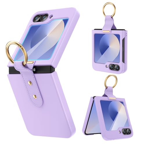 Image of Ruky Case for Z Flip 6, Built-in Outer Screen Protector, Purple