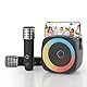 TANALAZ Karaoke Maschine 2 Mikrofone für Jungen Mädchen, tragbare Bluetooth-Lautsprecher mit dynamischen Lichtern für Kinder Erwachsene Mini Voice Changer Mikrofon Lautsprecher Set mit Telefonhalter