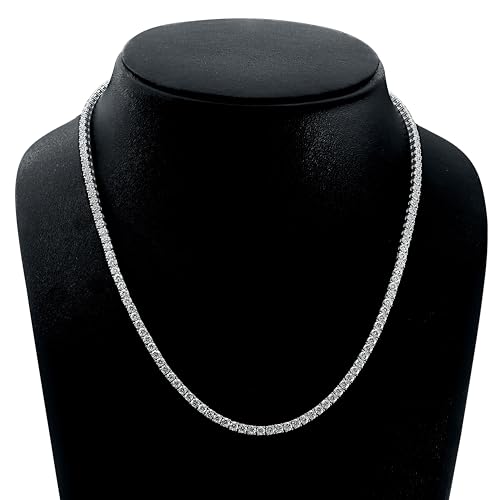 4-Prong Round Tennis Necklace – Elegant & Timeless, 18 ", 5.00-25.00 CT2