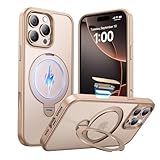 DIGIX for iPhone 16 Pro Case Compatible with MagSafe, Built-in Magnetic Stand, 4X Military Drop Protection, Slim Shockproof with Camera Control Button, Translucent Matte Anti-Scratch 6.3' Desert Gold