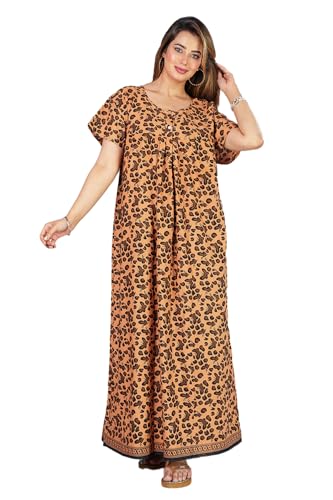 Image of Monique Brand 100% Pure Cotton Nighty for Woman | Floral Gown for Women Night Wear | Cotton Nighty for Women Stylish | Maxi for Women Cotton