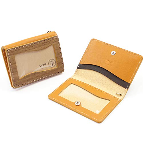 [VARCO REAL WOOD] WW card case 名刺入れ カードケース メンズ レディース 本革 天然木 ウッド レザー 日本製 マスタード