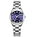 Allskid Donna Orologi Strass Scala Comporre Acciaio inossidabile Cinturino Quarzo Ragazze Minimalista Braccialetto Orologi da polso (28mm, Viola)