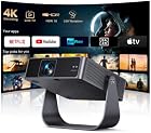 Foto di Proiettore Portatile【Smart TV & 1000+ Canali Live】Mini Proiettore 4K Smart TV Compatibile con Netflix, Rotazione 330°, Auto Focus WiFi Bluetooth, 1080P Nativo, Videoproiettore soffitto casa/campeggio