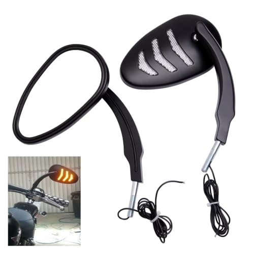 Espejo moto retrovisor cromado con intermitentes LED color plata para motocicleta 2