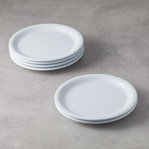 Amazoncommercial Melamine Oval Plate, 6 Piece Set, 6.5 Inch, White #TOP5