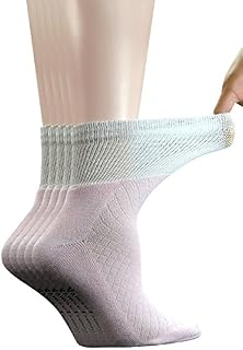 Yomandamor 5 Pairs Women's Bamboo Quarter Breathable Diabetic Socks with Seamless Toe