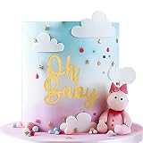 YXCute Oh Baby Cake Topper for Baby Shower Acrylic Gold Oh Baby Wedding Birthday Cake Topper for Gen