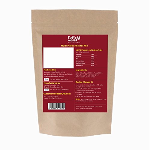 Image of Delight Foods Multi Millet Khichdi Mix 400g | Ready to Cook | Healthy & Organic Quick Meal | Natural Source of Fiber & Protein | Easy to Digest | Traditional Taste | No Added Preservatives