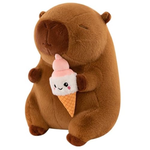 HOMEXYLYL Peluches de Capibara, Animal de Peluche de Capibara, Lindo y Suave Helado de Verano, Regalo de cumpleaños y Navidad for niños y niñas.(25cm/9.8in)