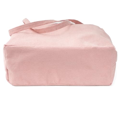 Image of TOPASION Cute Corduroy Tote Bag Canvas Shoulder Handbags for Women Travel Shopping