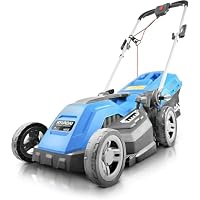 Hyundai 15'' / 38cm 1600w Electric Lawnmower with Rear Roller with Mulching Feature 40 Litre Collection Bag and 5 Cutting Heights with 10m Power Cable