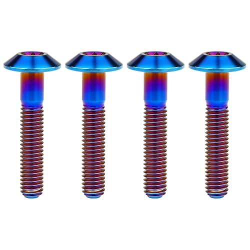 Titanium M4 M5 M6 Button Torx Head Bolt Screw (Burnt Blue, M6x30mm)