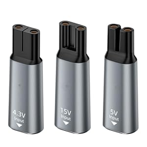 3Pcs USB-C Shaver Charger Adapter Compatilbe with Philips, 4.3V 5V 15V Set Charging Converter with Indicator for One Blade Norelco QP2834 QP4530 7000 5000 3000 Series Oneblade QP2520 QP2515 HQ850