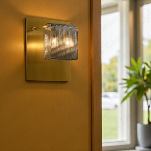 Image of Glowave Golden Body Smoky Acrylic Light Wall Lamp Lighting Sconce for Living Room Bedroom Bedside - Warm White (B9867 /1 S)