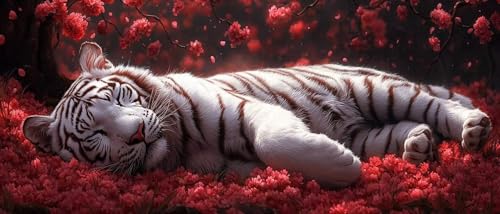 Peinture diamant 5D tigre adulte grand format 100x200cm pour decoration salon