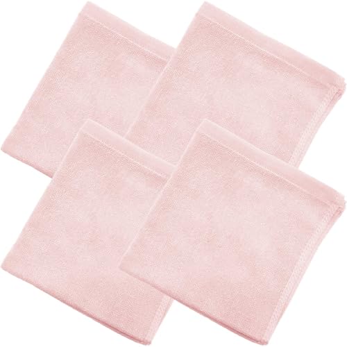 8年タオル ハンドタオル 正方形(34×35cm) 綿100% 薄手 速乾 高吸水 耐久性 軽量 業務用 かさばらない ラムネピンク 4枚セット [M便 1/7]の商品画像（Amazon）