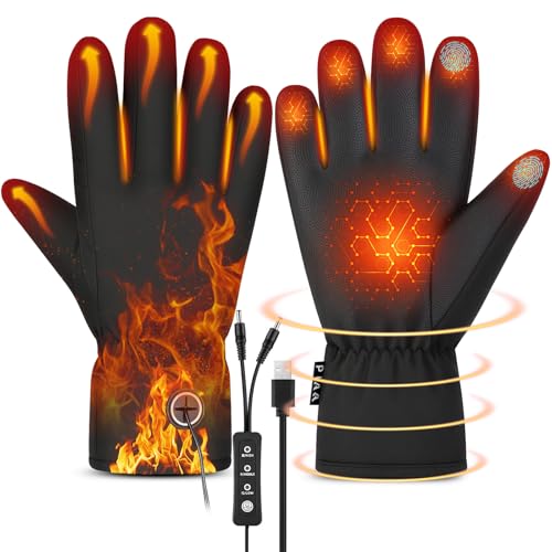 Lomffy Gants Chauffants USB pour Ski