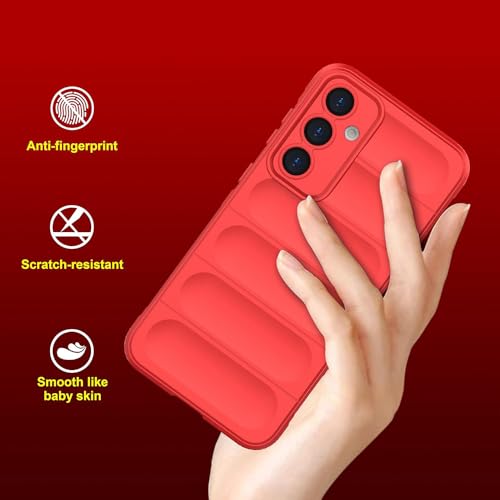 Image of Amazon Brand - Solimo Mobile Cover for Samsung Galaxy S24 Plus 5G | Full Camera Protection | Liquid Silicon Case | Flexible Bumper Case for Samsung Galaxy S24 Plus 5G (Red)